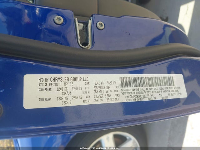 44873735 :رقم المزاد ، 3C4PDDBG6CT331922 vin ، 2012 Dodge Journey Sxt مزاد بيع