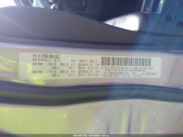 Aukcja sprzedaży 2018 Dodge Durango Sxt Rwd, vin: 1C4RDHAG6JC160082, numer aukcji: 44873762