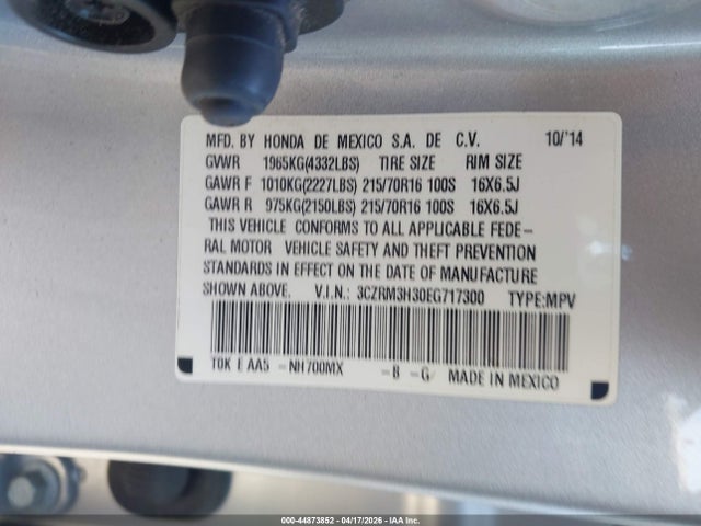 Продажа на аукционе авто 2014 Honda Cr-v Lx, vin: 3CZRM3H30EG717300, номер лота: 44873852