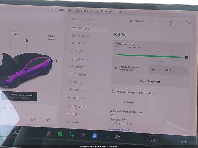 44873866 :رقم المزاد ، 5YJ3E1EA7KF395529 vin ، 2019 Tesla Model 3 مزاد بيع