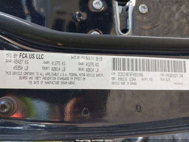 44873938 :رقم المزاد ، 2C3CCABT6FH921066 vin ، 2015 Chrysler 300 300s مزاد بيع