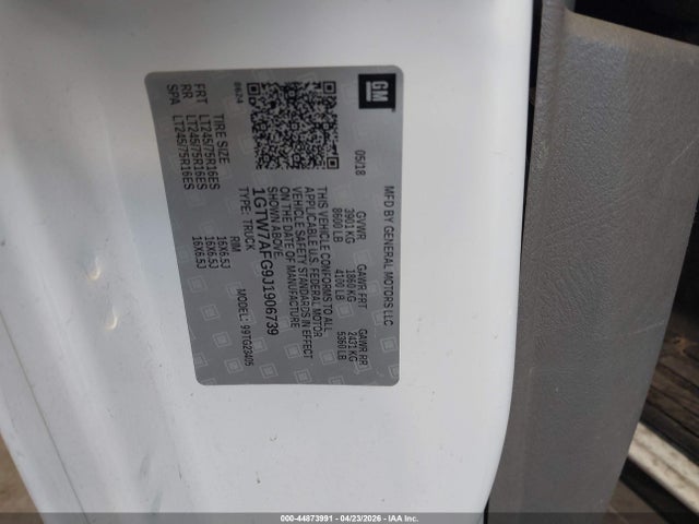 Продажа на аукционе авто 2018 Gmc Savana 2500 Work Van, vin: 1GTW7AFG9J1906739, номер лота: 44873991
