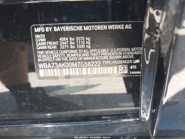 Продажа на аукционе авто 2021 Bmw 228i Gran Coupe Xdrive, vin: WBA73AK00M7G56222, номер лота: 44874011