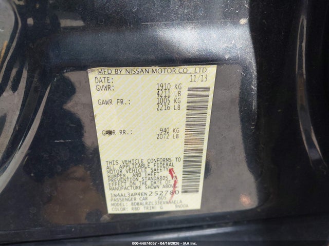 1N4AL3AP4EN252780 Nissan Altima 2.5 S