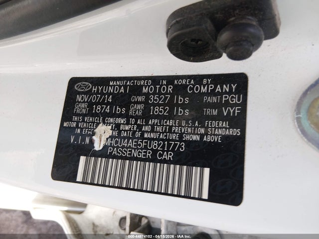 KMHCU4AE5FU821773 Hyundai ACCENT GLS