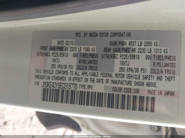Aukcja sprzedaży 2014 Mazda Cx-5 Grand Touring, vin: JM3KE4DY9E0318778, numer aukcji: 44874141