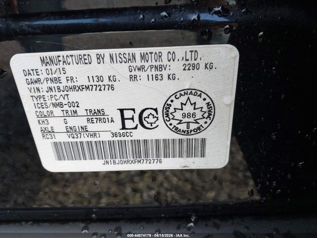 JN1BJ0HRXFM772776 Infiniti Qx50 Journey