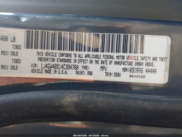 Aukcja sprzedaży 2004 Jeep Grand Cherokee Laredo, vin: 1J4GW48S14C394780, numer aukcji: 44874206