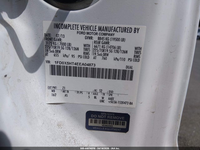 Ford F-550 Chassis Xl 2014 1FD0X5HT4EEA04873 Image 9