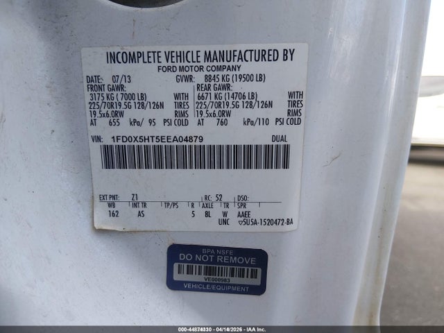 Ford F-550 Chassis Xl 2014 1FD0X5HT5EEA04879 Image 9