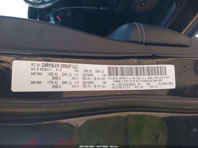 44874347 :رقم المزاد ، 1C4RDJEG3EC489815 vin ، 2014 Dodge Durango Citadel مزاد بيع
