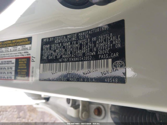 Toyota CAMRY SE 2017 4T1BF1FK6HU343952 Image 9