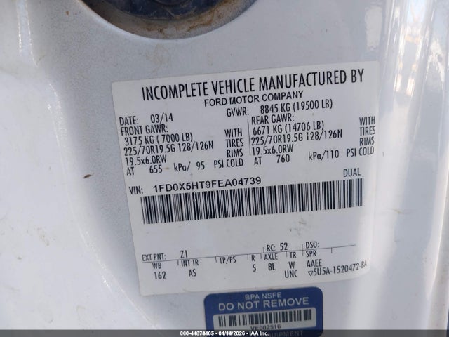 Ford F-550 Chassis Xl 2015 1FD0X5HT9FEA04739 Image 9