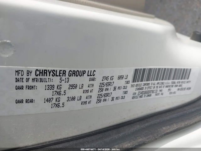 Продажа на аукционе авто 2013 Dodge Grand Caravan Se, vin: 2C4RDGBG8DR766133, номер лота: 44874471
