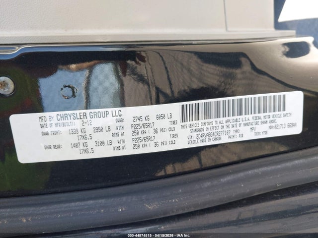 Aukcja sprzedaży 2012 Volkswagen Routan Se, vin: 2C4RVABG4CR277107, numer aukcji: 44874515