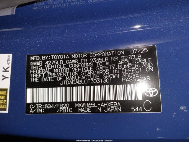 Toyota Prius Le Awd-e 2026 JTDADABU0T3031301 Image 9