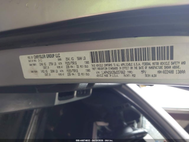 44874632 :رقم المزاد ، 1J4PN2GK2BW557862 vin ، 2011 Jeep Liberty Sport مزاد بيع