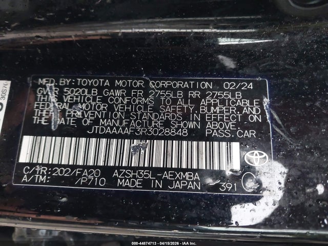 44874713 :رقم المزاد ، JTDAAAAF3R3028848 vin ، 2024 Toyota Crown Xle مزاد بيع