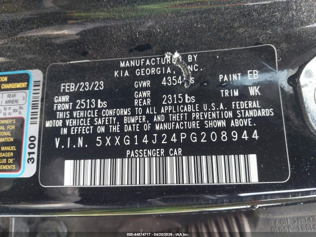 KIA K5 LXS 2023 5XXG14J24PG208944 Image 9
