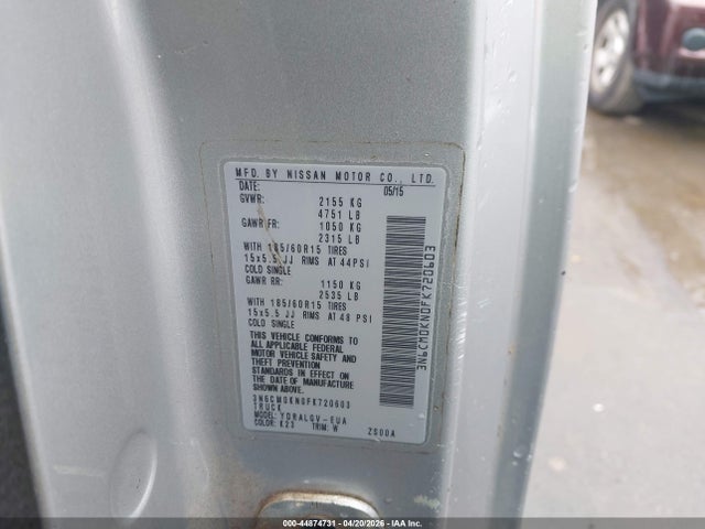 3N6CM0KN0FK720603 Nissan NV200 SV