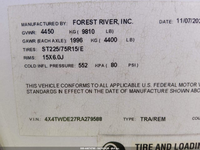 Forest River Other 2024 4X4TWDE27RA279588 Image 9