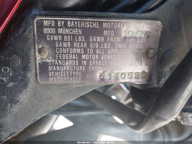 Aukcja sprzedaży 1977 Bmw R80, vin: 6140520, numer aukcji: 44874811