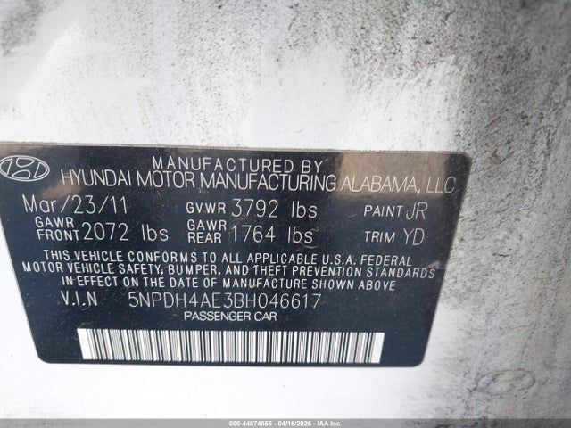 2011 HYUNDAI ELANTRA 5NPDH4AE3BH046617 Photo 8
