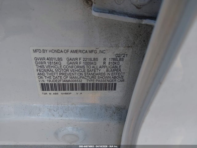Aukcja sprzedaży 2021 Acura Ilx Standard, vin: 19UDE2F34MA006532, numer aukcji: 44874863