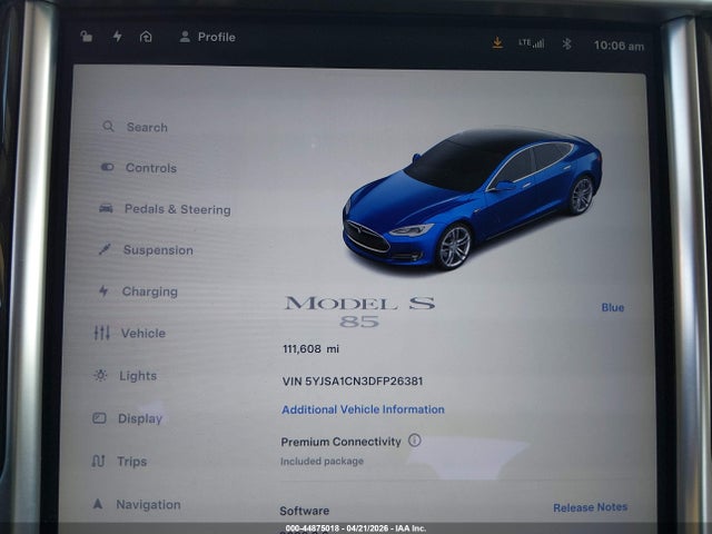 Aukcja sprzedaży 2013 Tesla Model S, vin: 5YJSA1CN3DFP26381, numer aukcji: 44875018