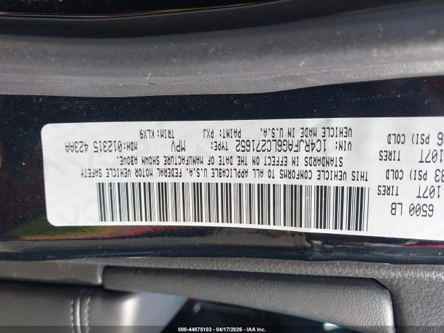 44875103 :رقم المزاد ، 1C4RJFAG6LC271652 vin ، 2020 Jeep Grand Cherokee Altitude 4x4 مزاد بيع