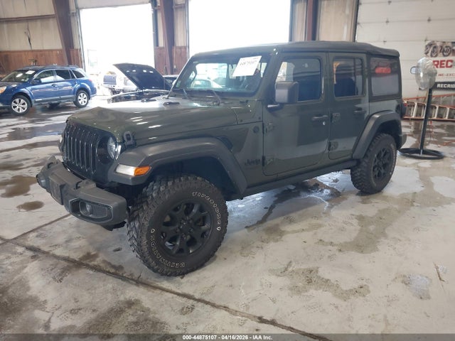 Auction sale of the 2021 Jeep Wrangler Unlimited Willys 4x4, vin: 1C4HJXDG4MW579996, lot number: 44875107