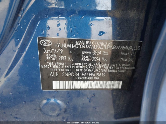 5NPD84LF6LH508613 Hyundai ELANTRA SEL