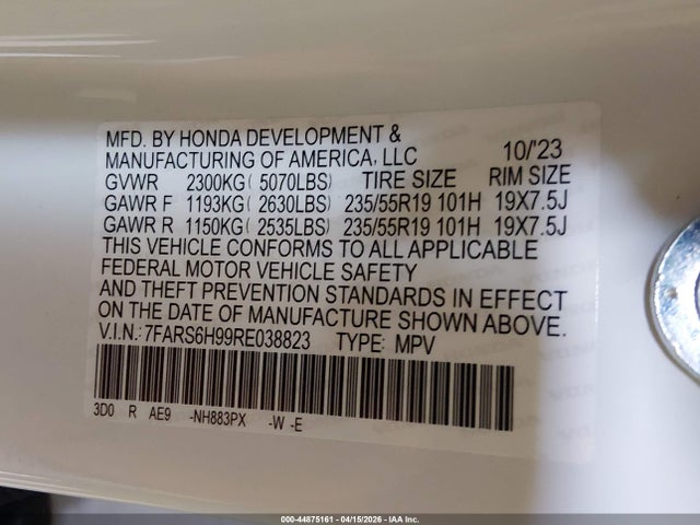 7FARS6H99RE038823 Honda Cr-v Hybrid Sport Touring