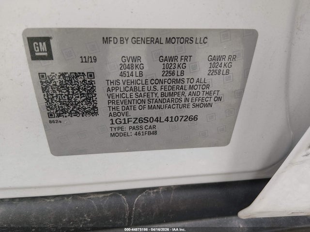 2020 CHEVROLET BOLT EV 1G1FZ6S04L4107266 Photo 8