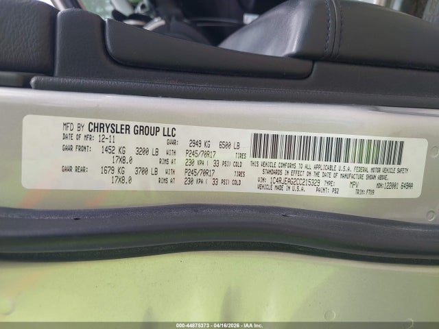 Aukcja sprzedaży 2012 Jeep Grand Cherokee Laredo, vin: 1C4RJEAG2CC215329, numer aukcji: 44875373