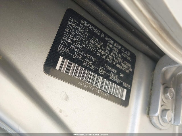 Продаж на аукціоні авто 2020 Nissan Rogue Sport Sv Fwd Xtronic Cvt, vin: JN1BJ1CV1LW251973, номер лоту: 44875423