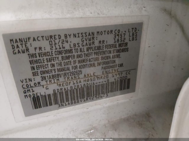 Nissan Sentra S Xtronic Cvt 2024 3N1AB8BV1RY292625 Image 9