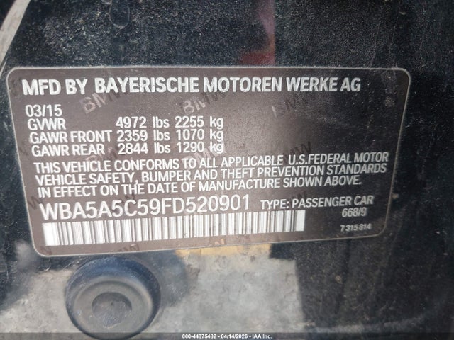 2015 BMW 528I WBA5A5C59FD520901 Photo 8