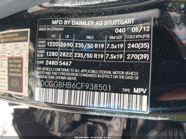 Продажа на аукционе авто 2012 Mercedes-benz Glk 350 4matic, vin: WDCGG8HB6CF938501, номер лота: 44875484