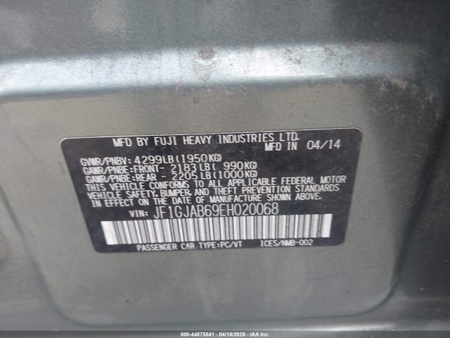 Subaru Impreza 2.0i Premium 2014 JF1GJAB69EH020068 Image 9