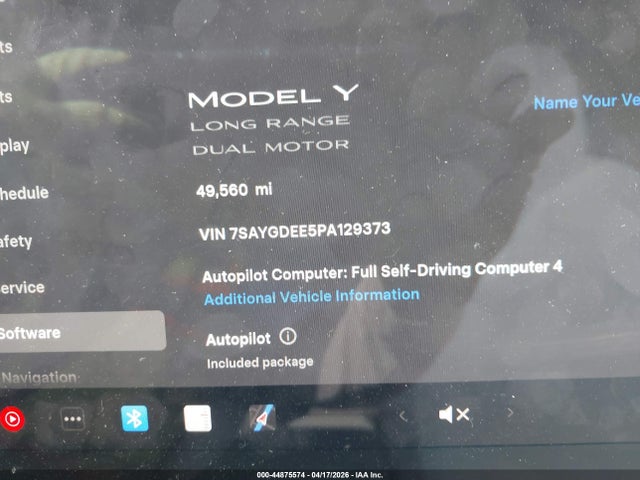 7SAYGDEE5PA129373 Tesla Model Y Awd/long Range Dual Motor All-wheel Drive