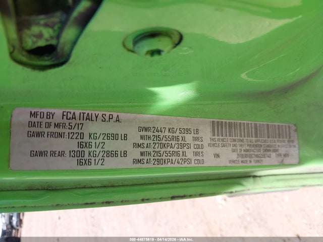 Aukcja sprzedaży 2017 Ram Promaster City Tradesman Slt, vin: ZFBERFBB7H6G59740, numer aukcji: 44875619