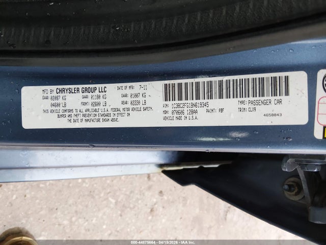 Aukcja sprzedaży 2011 Chrysler 200 Limited, vin: 1C3BC2FG1BN619345, numer aukcji: 44875664