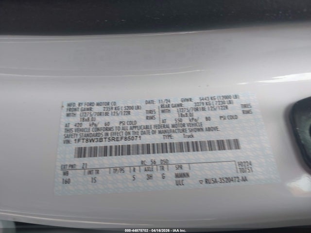 1FT8W3BT5REF85071 Ford F-350 Xl