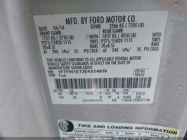 Ford F-150 Xlt 2014 1FTFW1ET3EKE04939 Image 9