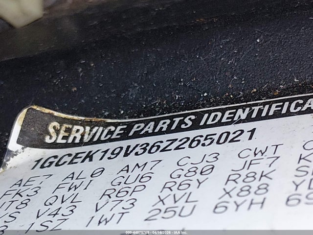 2006 CHEVROLET SILVERADO 1500 1GCEK19V36Z265021 Photo 8