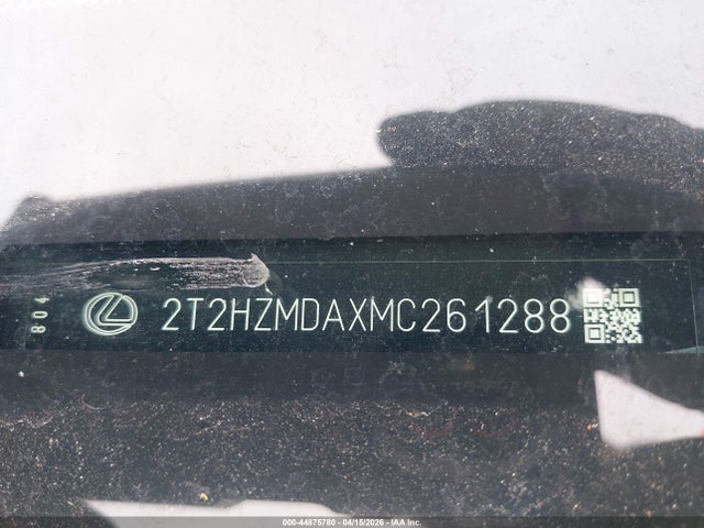 Aukcja sprzedaży 2021 Lexus Rx 350, vin: 2T2HZMDAXMC261288, numer aukcji: 44875780
