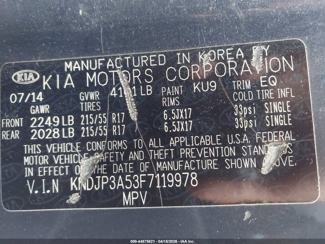 Продажа на аукционе авто 2015 Kia Soul +, vin: KNDJP3A53F7119978, номер лота: 44875821