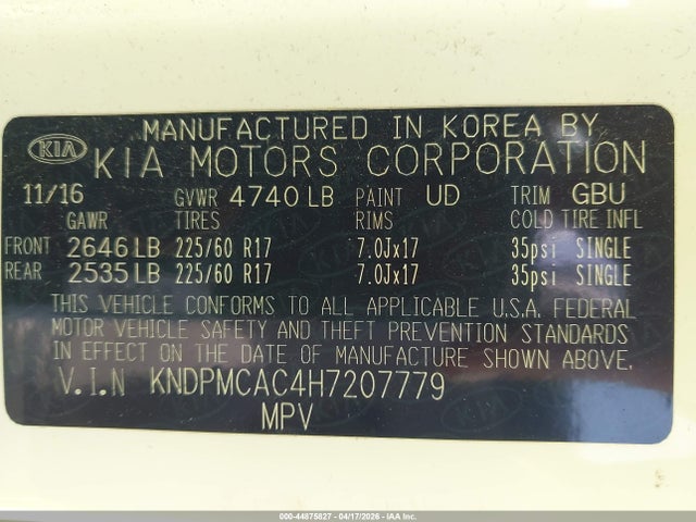 KIA Sportage Lx 2017 KNDPMCAC4H7207779 Image 9