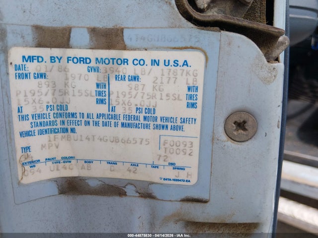Продаж на аукціоні авто 1986 Ford Bronco Ii, vin: 1FMBU14T4GUB66575, номер лоту: 44875830